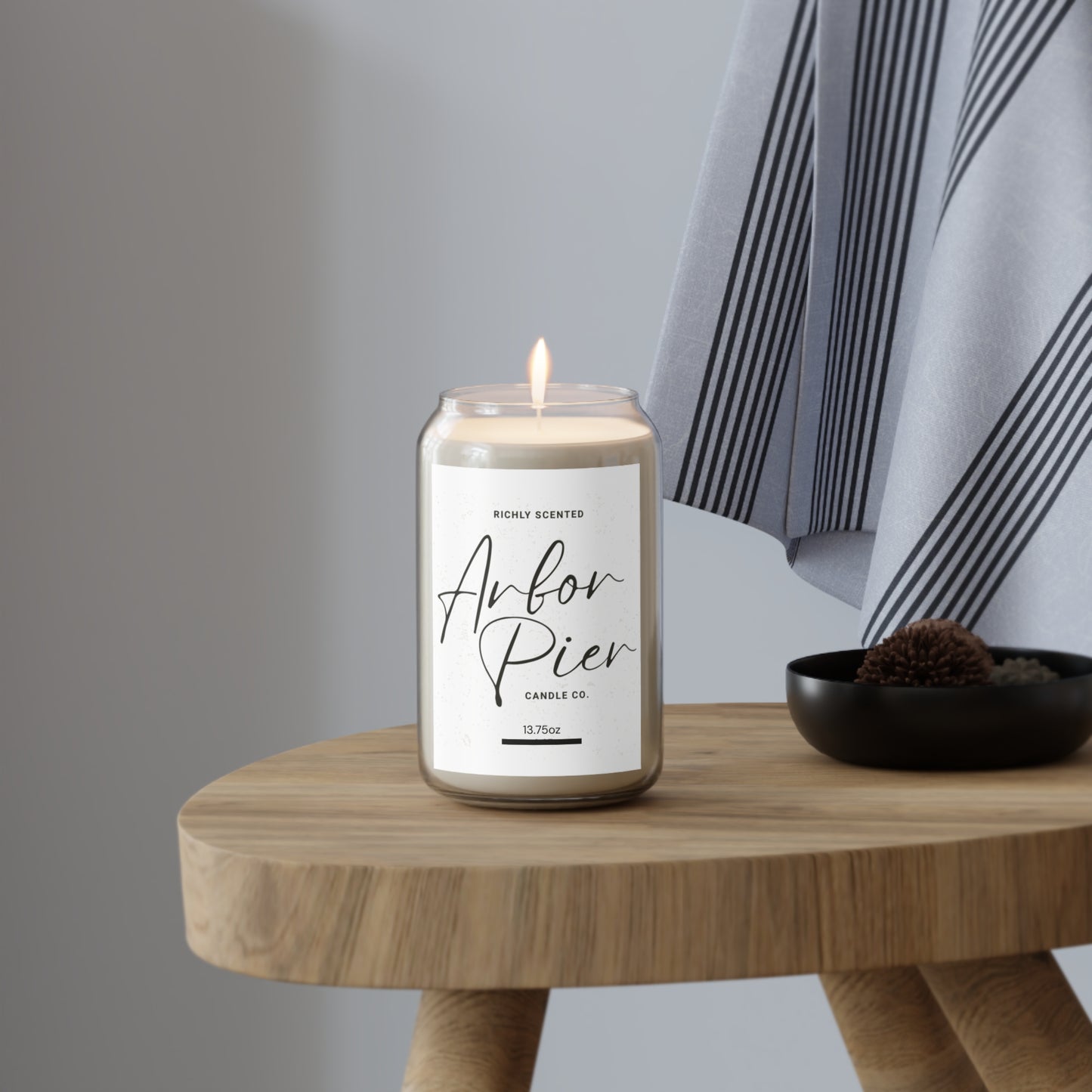Premium Coconut Soy Clear Glass Scented Candle 13.75oz | Arbor Pier