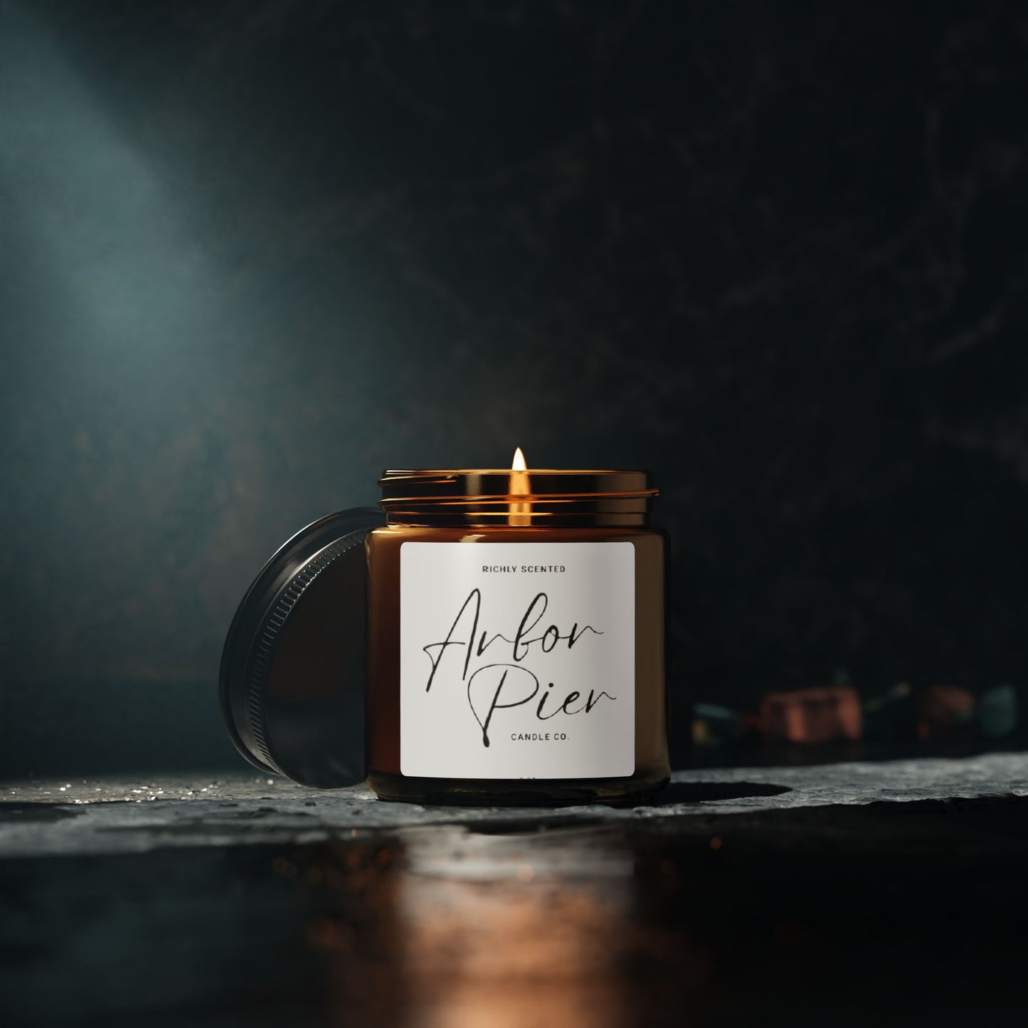 Signature Soy Amber Glass Scented Candle | Arbor Pier