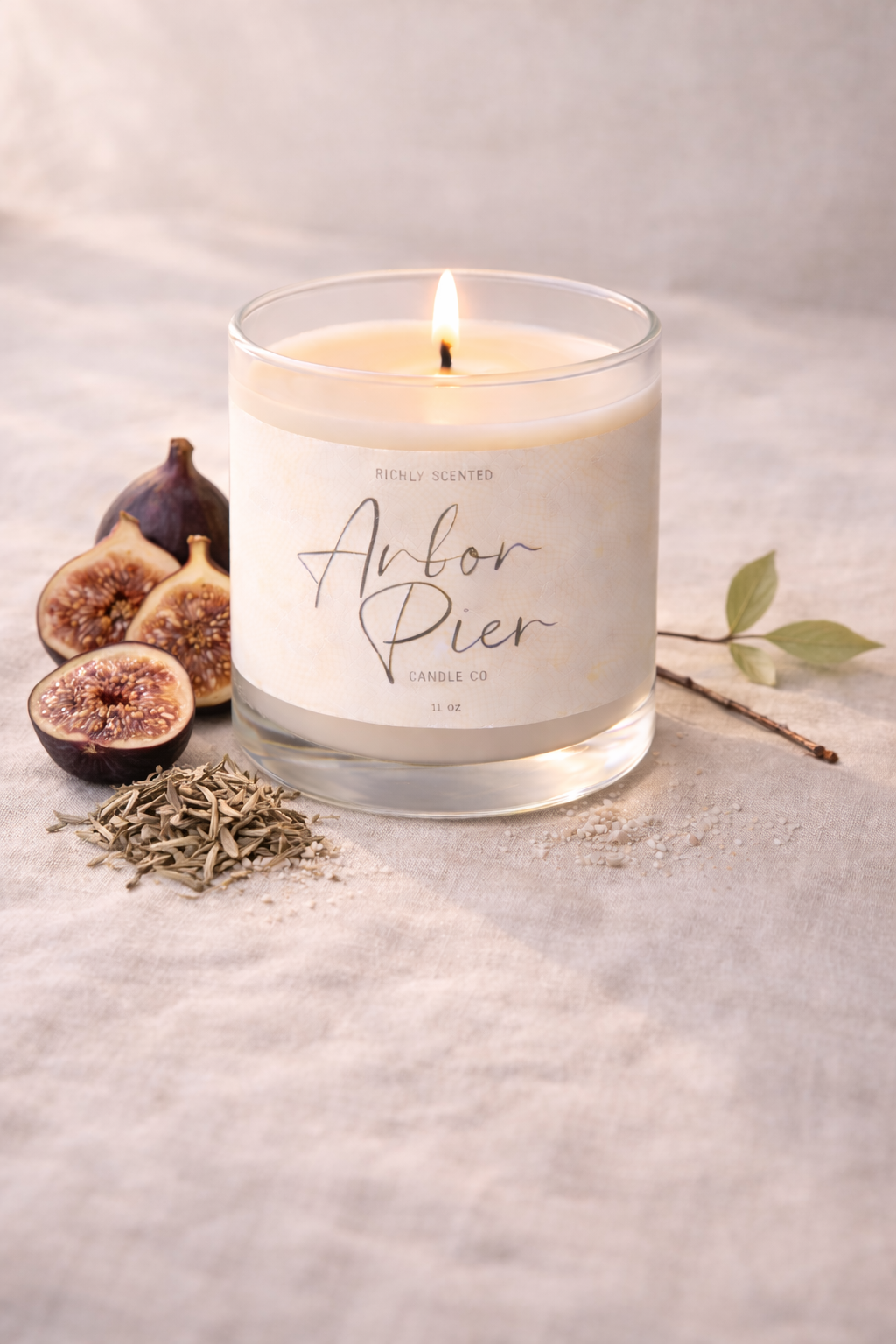 White Tea & Fig Scented Candles | Delicate Clean Daily Scent | Arbor Pier