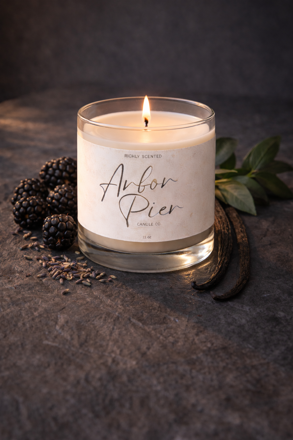 Blackberry Vanilla Scented Candles | Ripe Fruity Warm Sweet Scent | Arbor Pier