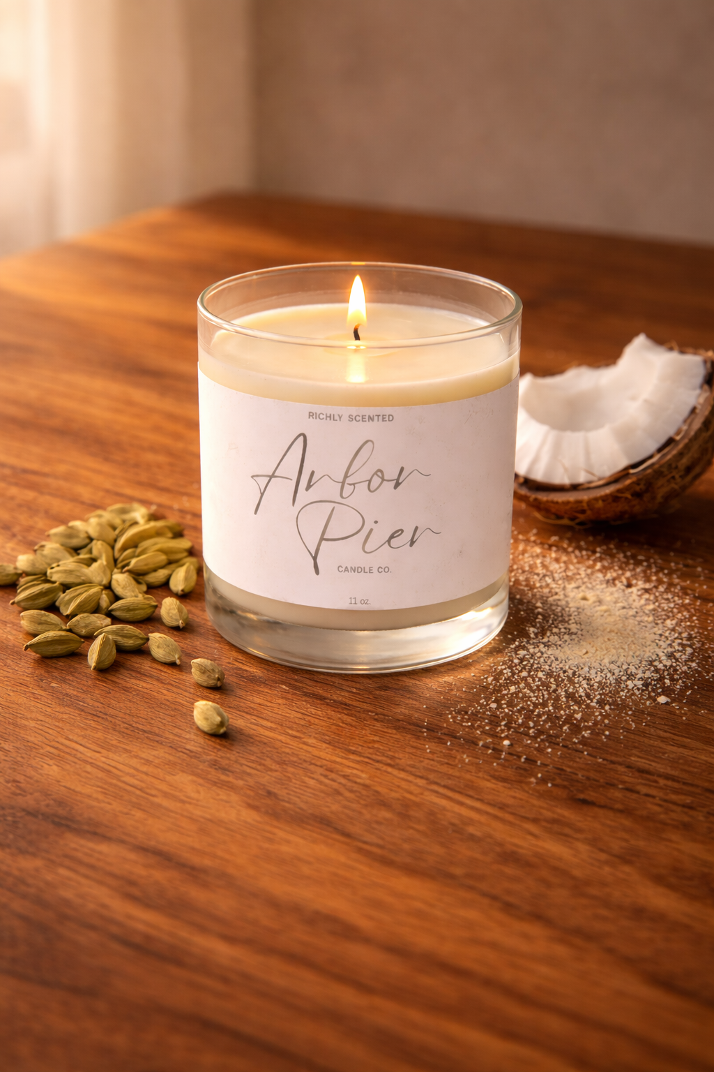 Coconut Cream & Cardamom Scented Candles | Exotic Warm Spiced Scent | Arbor Pier