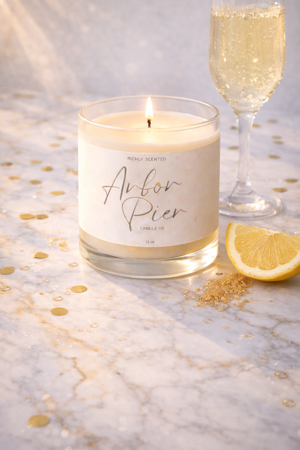 Fizz & Glitz Scented Candles | Sparkling Celebration Festive Scent | Arbor Pier