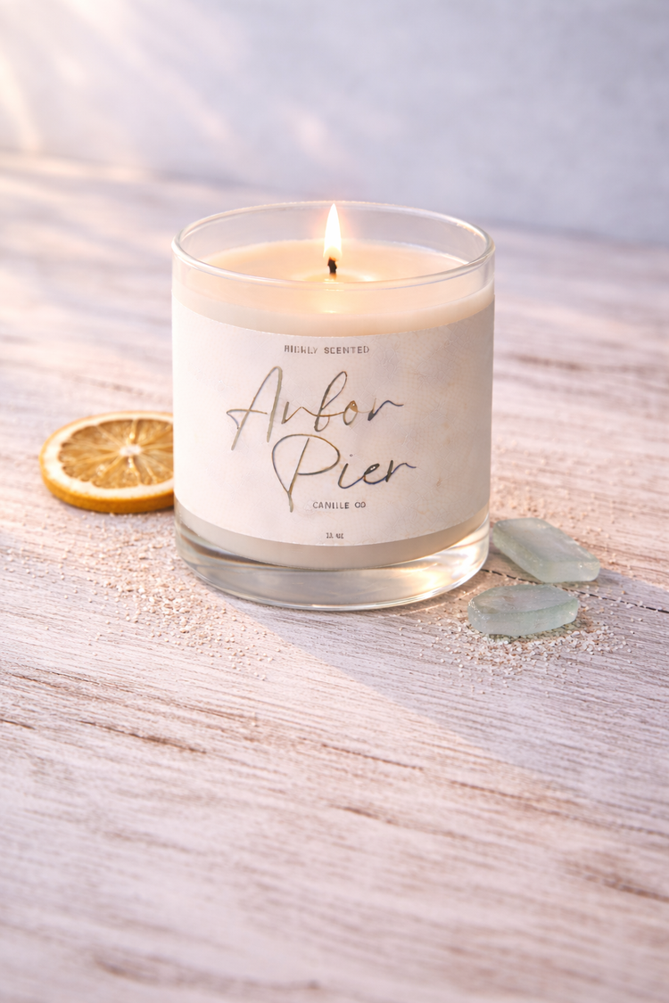 Sea Breeze Scented Candles | Clean Ocean Air Citrus Scent | Arbor Pier