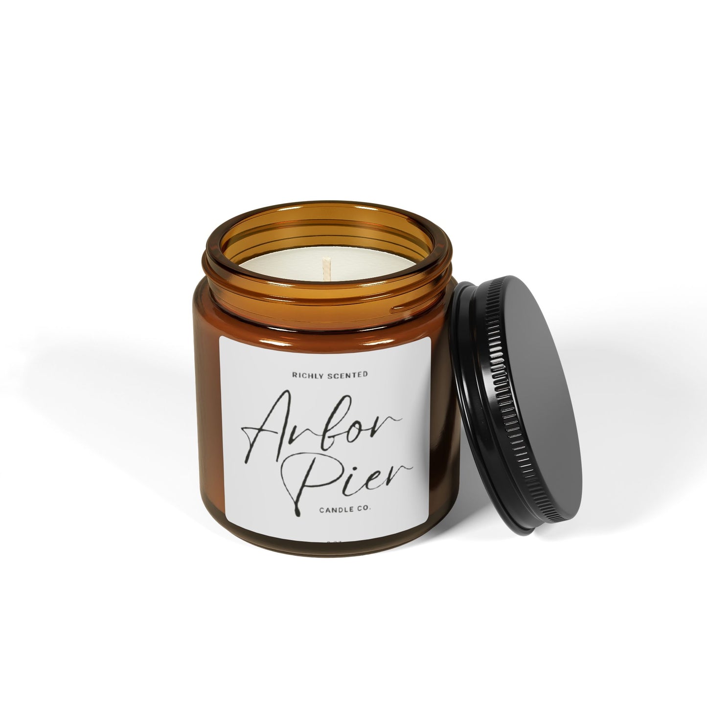 Signature Soy Amber Glass Scented Candle | Arbor Pier