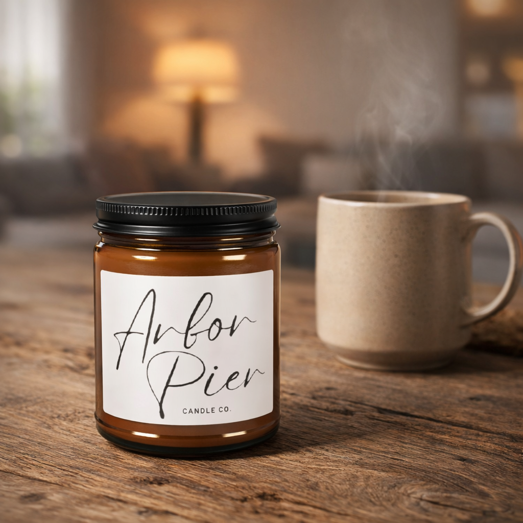 Signature Soy Amber Glass Scented Candle | Arbor Pier