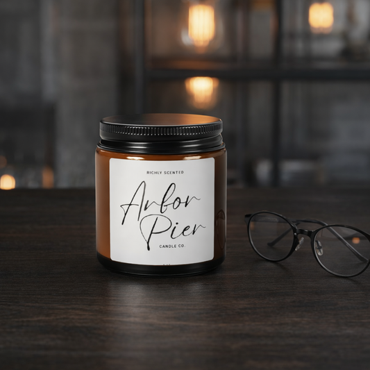 Signature Soy Amber Glass Scented Candle | Arbor Pier