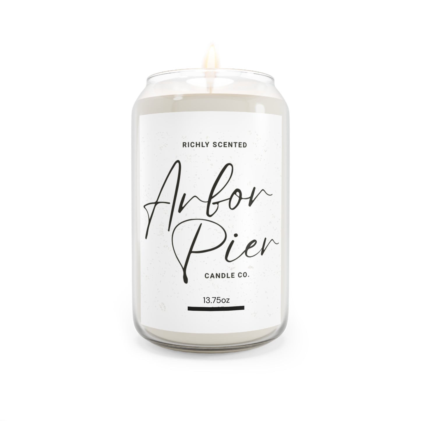 Premium Coconut Soy Clear Glass Scented Candle 13.75oz | Arbor Pier