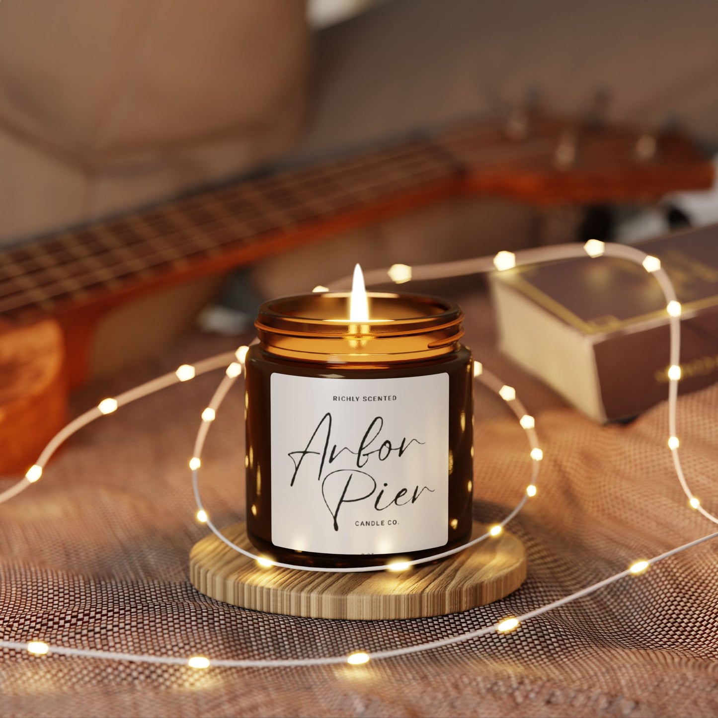 Signature Soy Amber Glass Scented Candle | Arbor Pier
