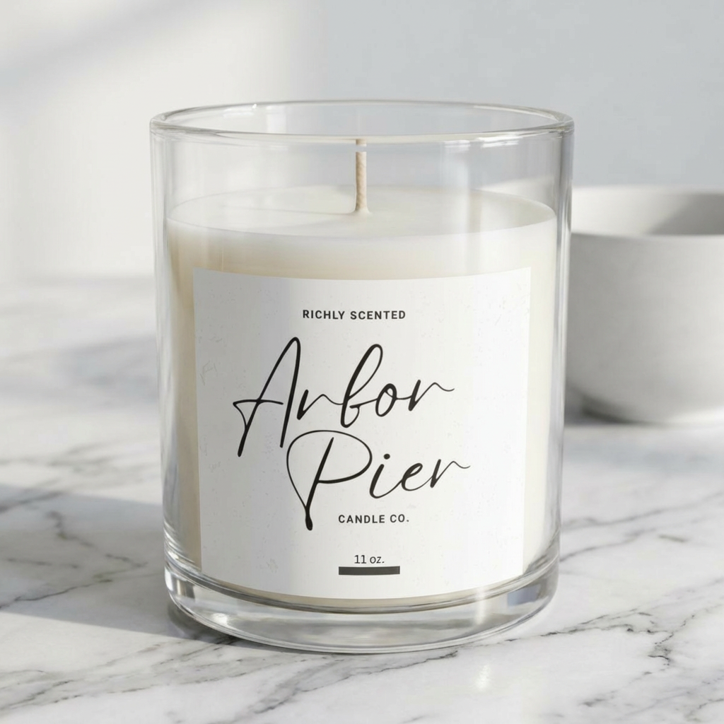 Premium Coconut Soy Glass Scented Candle 11oz | Arbor Pier