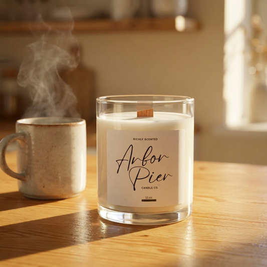 Premium Coconut Soy Glass Scented Candle 11oz | Arbor Pier